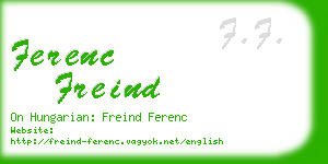 ferenc freind business card